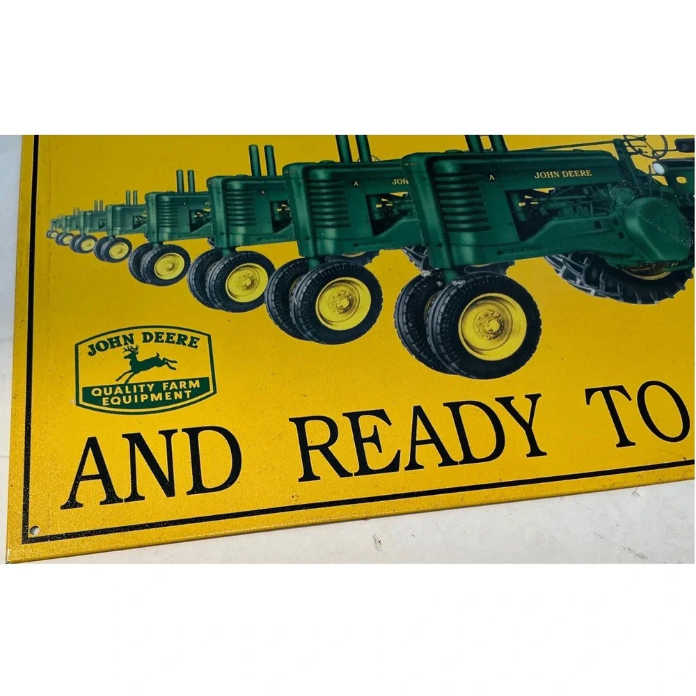 John Deere Vintage Style Metal Tin Sign A Series Tractors Farm Decor Yellow